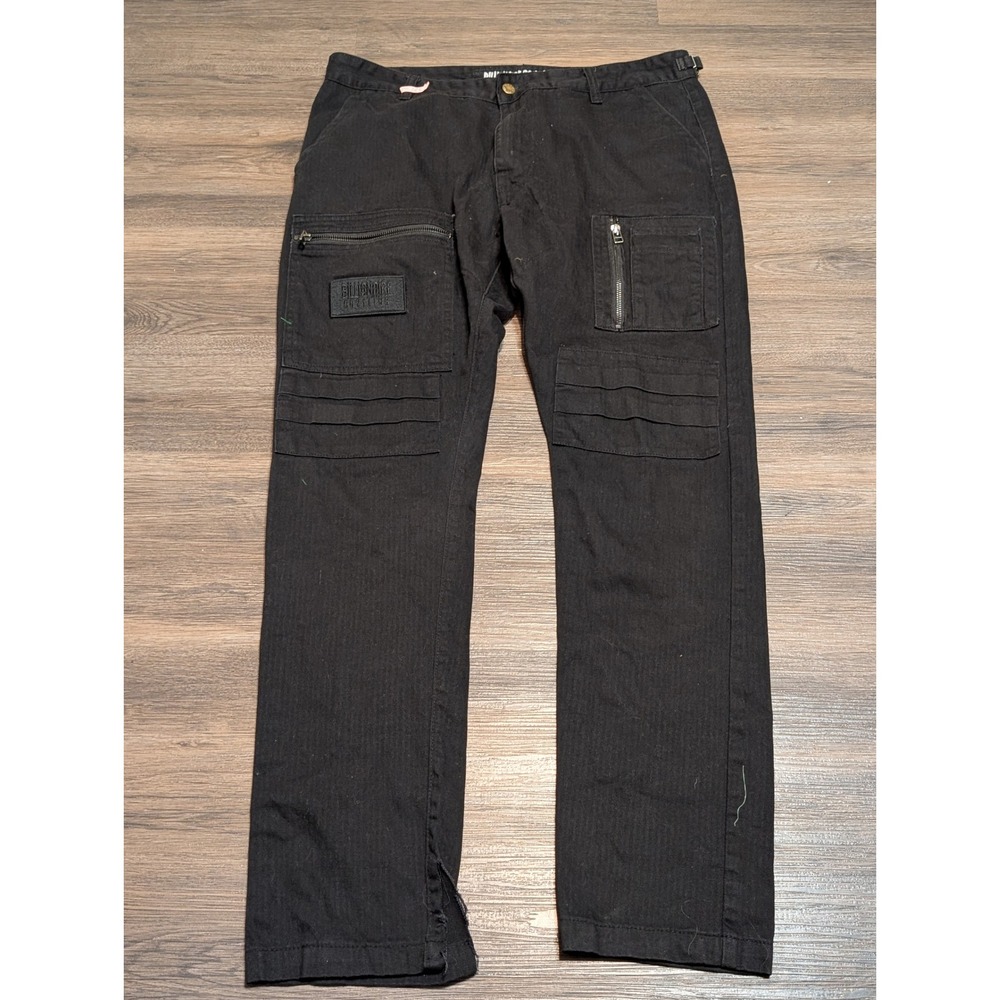 Billionaire Boys Club Black Cargo Tactical Pants Mens‎ 36 Moto Split Hem